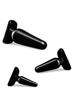 Anal Adventures Basic Butt Plug Kit 3 Sizes - Black