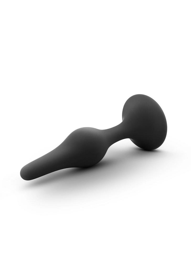 Anal Adventures Platinum Silicone Beginner Plug - Black - Medium