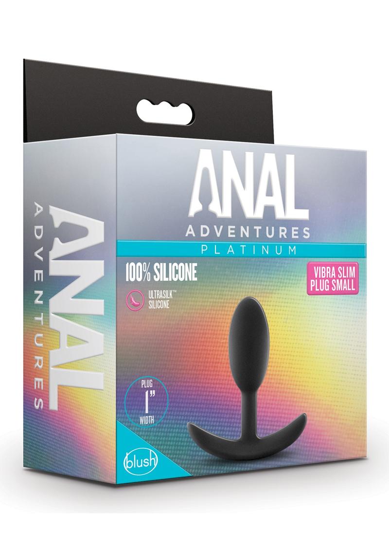 Anal Adventures Platinum Silicone Vibrating Slim Anal Plug