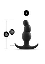 Anal Adventures Platinum Stacked Silicone Butt Plug - Black