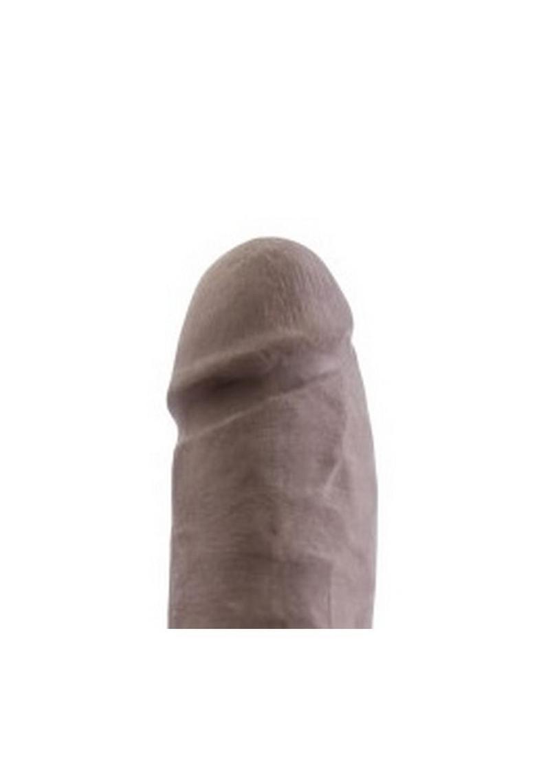 Au Naturel Big John Sensa Feel Dual Density Dildo with Balls - Chocolate - 11.5in
