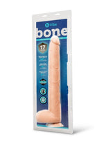B-Vibe Bone Dildo with Balls and Suction Cup - Vanilla - 17in