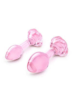B Vibe Pink Roses Glass Butt Plug Training