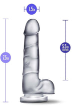 B Yours Diamond Quartz Dildo - Clear - 7.5in