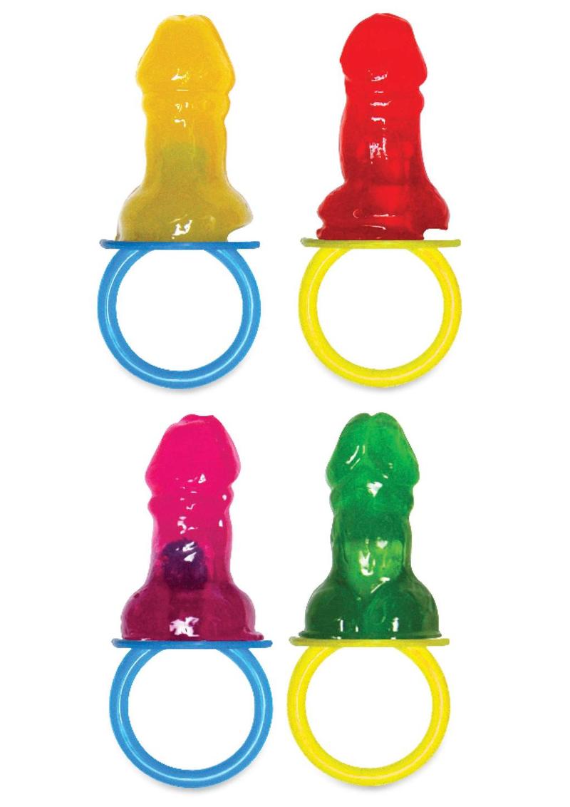 Bachelorette Party Favors Candy Pecker Pacifier - Assorted Colors - 48 Per Bowl/Display