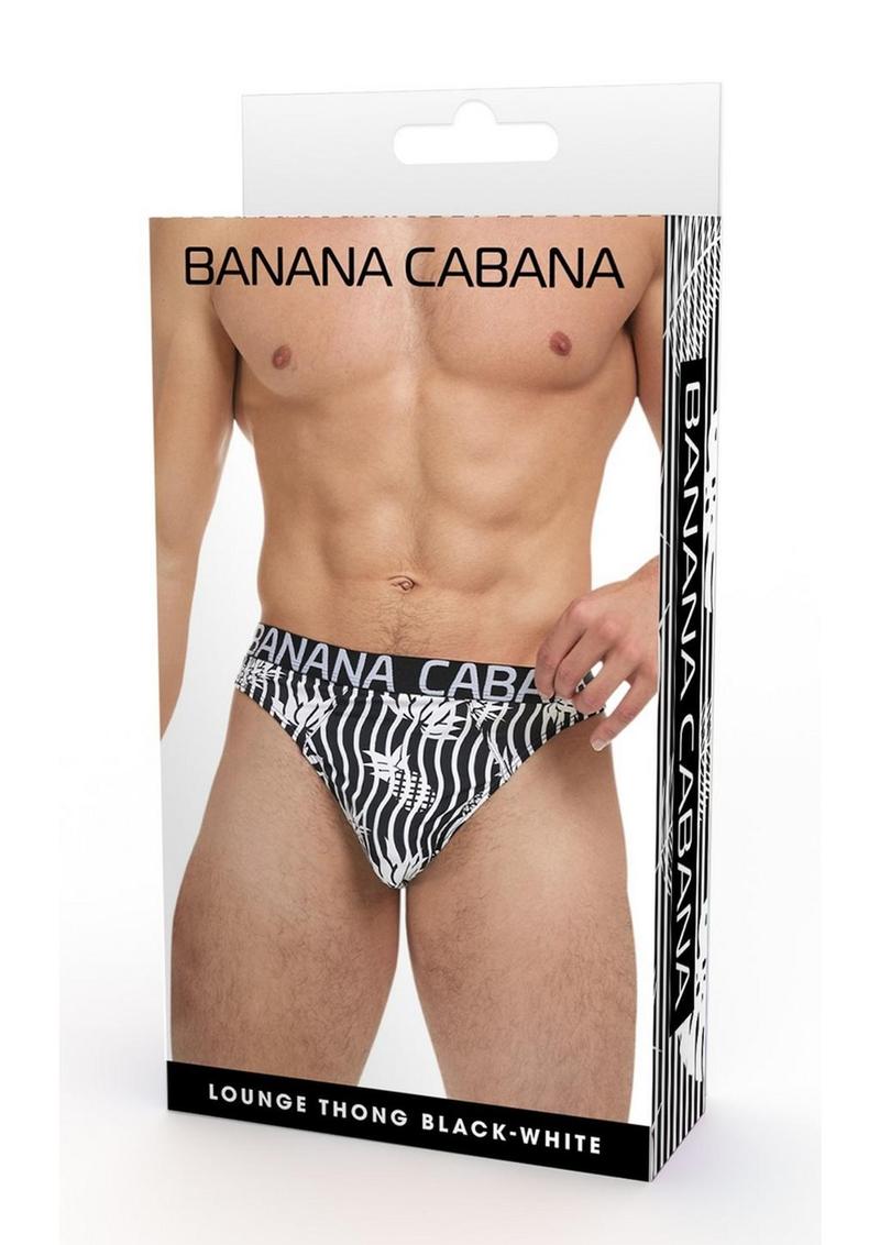 Banana Cabana Thong Md/Lg Blk/Wht