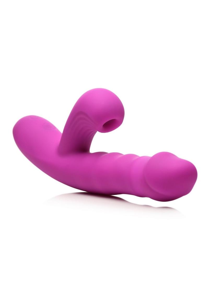 sucking thrusting vibrator Bang! Thrusting and Sucking Rechargeable Silicone Rabbit Vibrator– Naughty  Nook