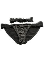 Bedroom Bliss Jolie Strap-On Panty Harness and Garter - Black - Medium