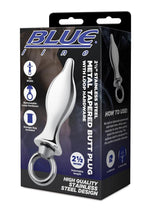 Blue Line Metal Tapered Butt Plug with Loop Hardware 2.5in - Stainless