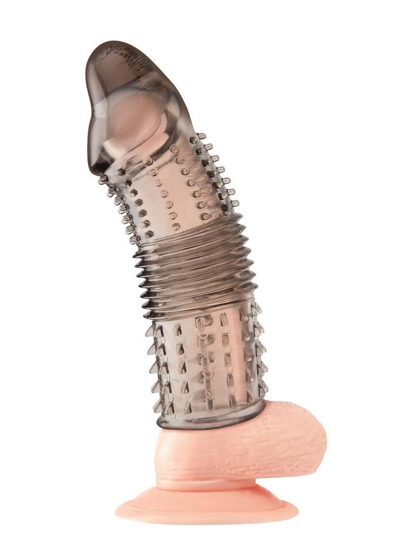 Blue Line Triple Sensation Penis Enhancing Sleeve Extension - Smoke - 6.5in