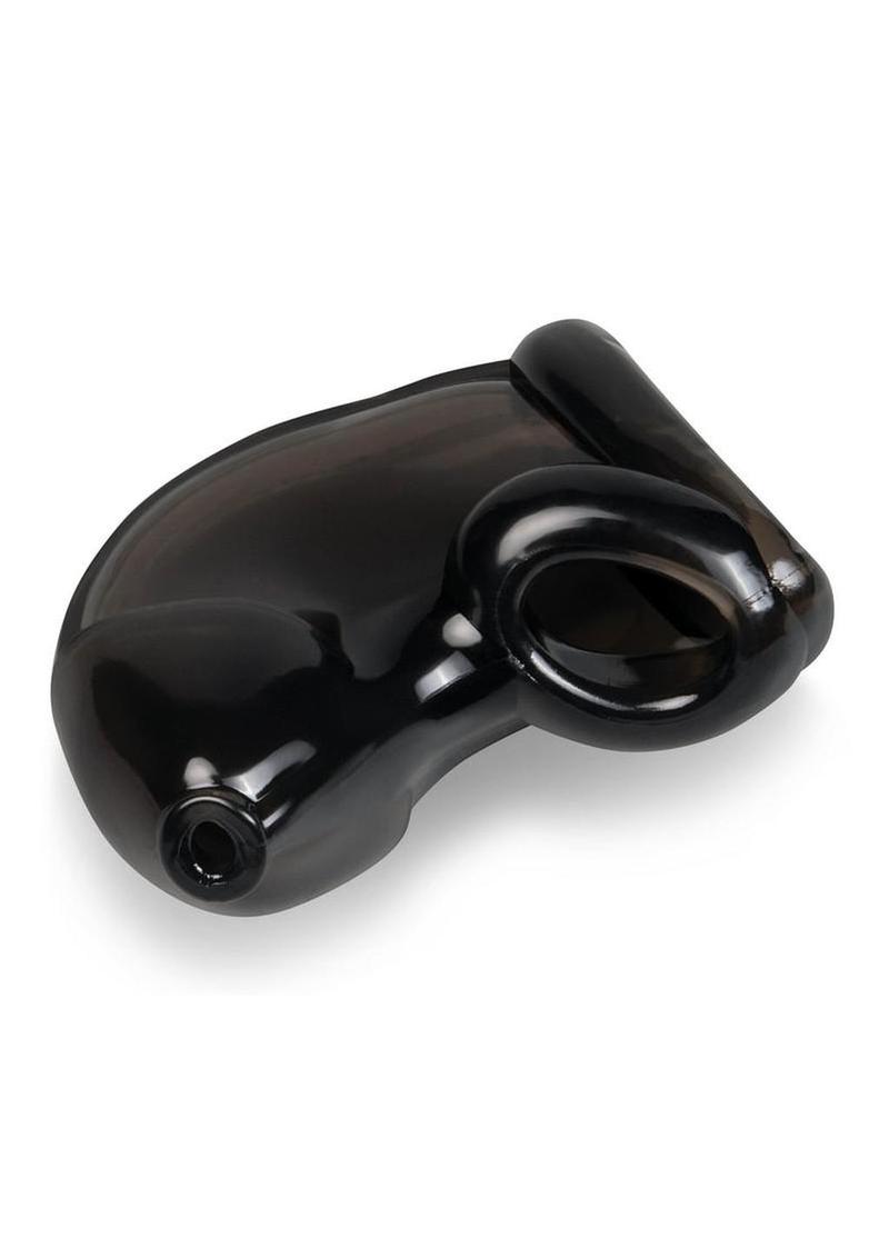 Blueline Tpe Chastity Cage with Ball Loop and Pisshole - Black