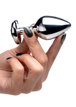 Booty Sparks Gemstones Black Heart Anal Plug - Black/Silver - Medium