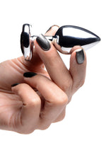 Booty Sparks Gemstones Black Heart Anal Plug - Black/Silver - Small