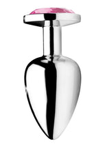 Booty Sparks Pink Gem Large Anal Plug - Metal/Pink - Large