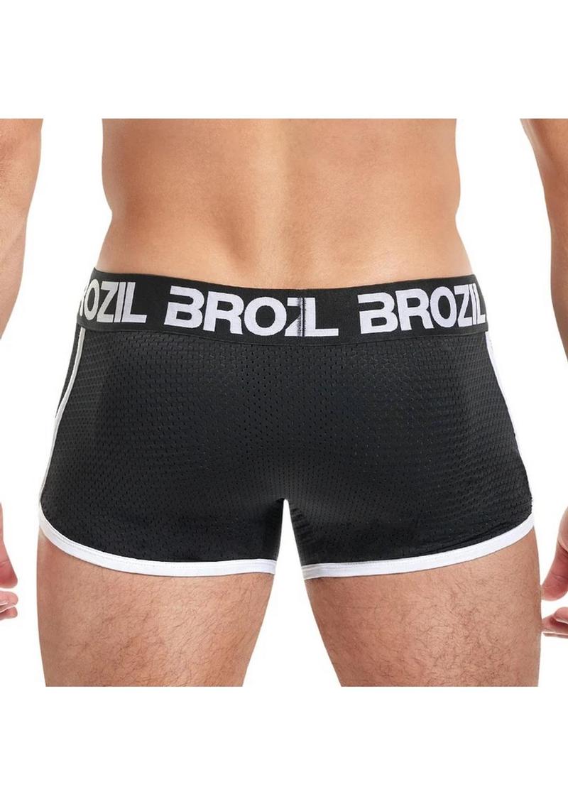 Brozil Ultra Glute and Bulge Enhancing Mesh Trunk - Black - Large/XLarge