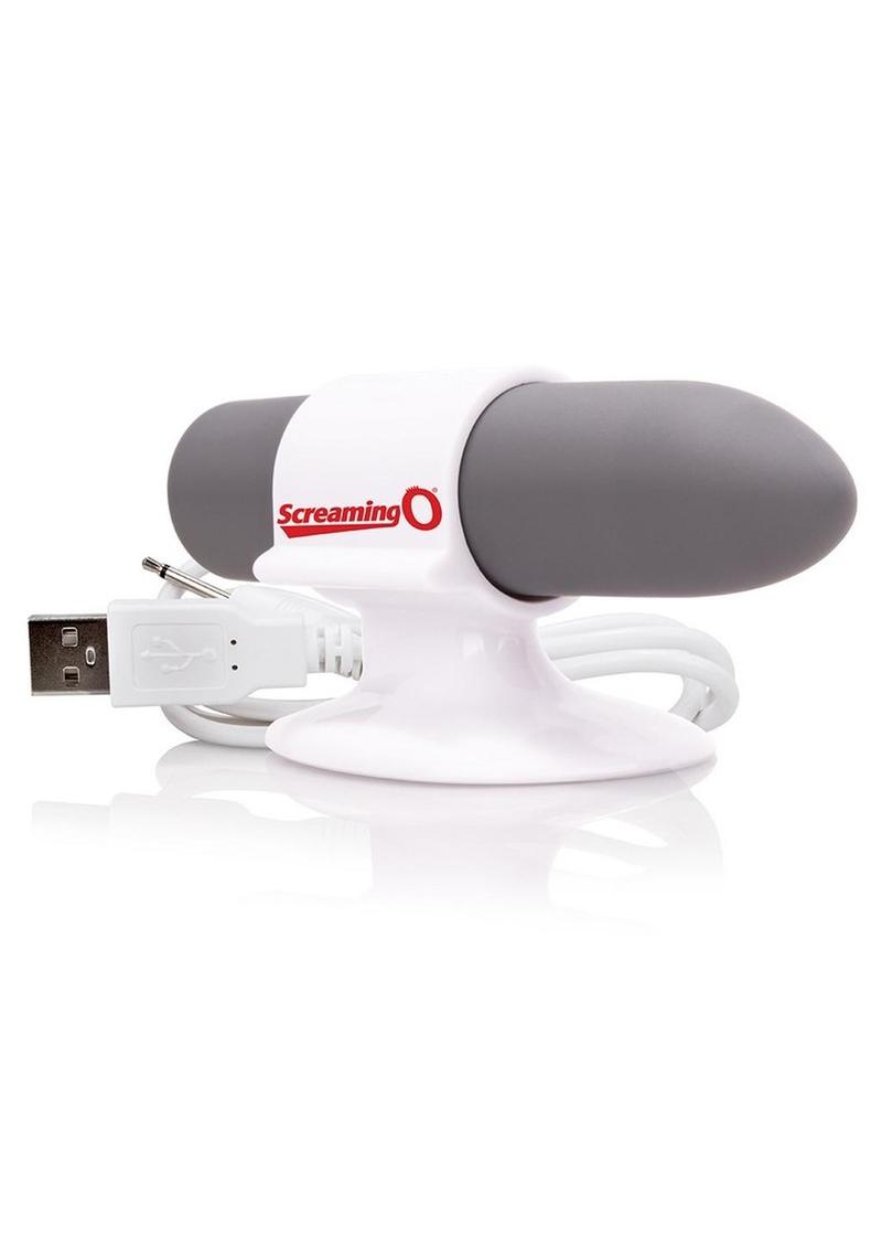 Charged Positive Rechargeable Waterproof Vibrator - Grey