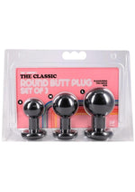 Classic Round Butt Plug - Black - 3 Piece/Set