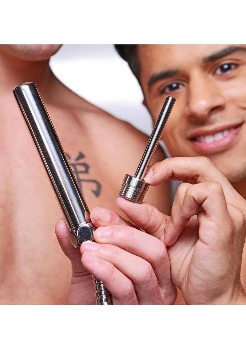 Cleanstream Shower Enema - Metal/Silver - Set