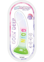 Cotton Candy Dirty Talk Goin Deep Silicone Dildo - Multicolor - 7in