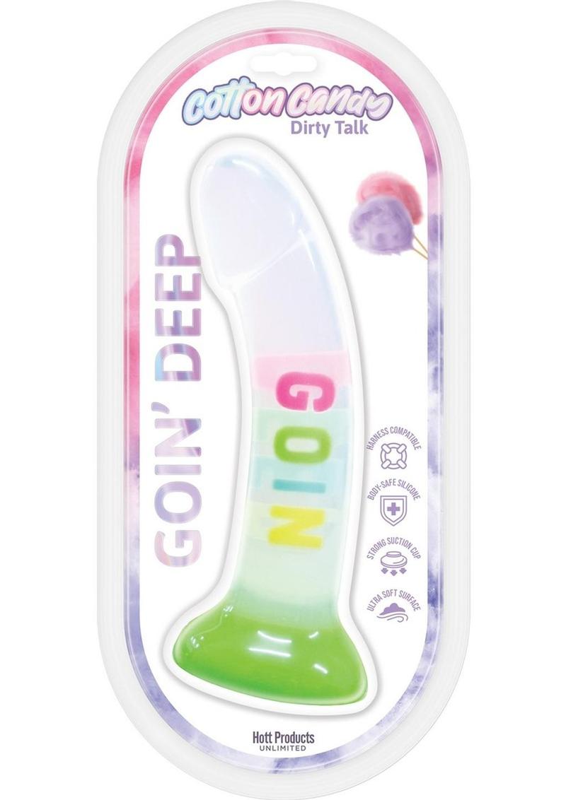 Cotton Candy Dirty Talk Goin Deep Silicone Dildo - Multicolor - 7in