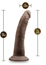 Dr. Skin Plus Posable Dildo - Chocolate - 7in