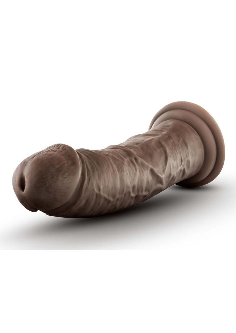 Dr. Skin Plus Thick Posable Dildo with Suction Cup - Chocolate - 8in
