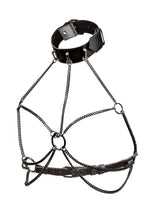 Euphoria Collection Multi Chain Collar Harness - Black - Plus Size/Queen