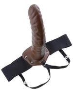 Fetish Fantasy Series Hollow Strap-On Dildo and Adjustable Harness - Chocolate - 8in