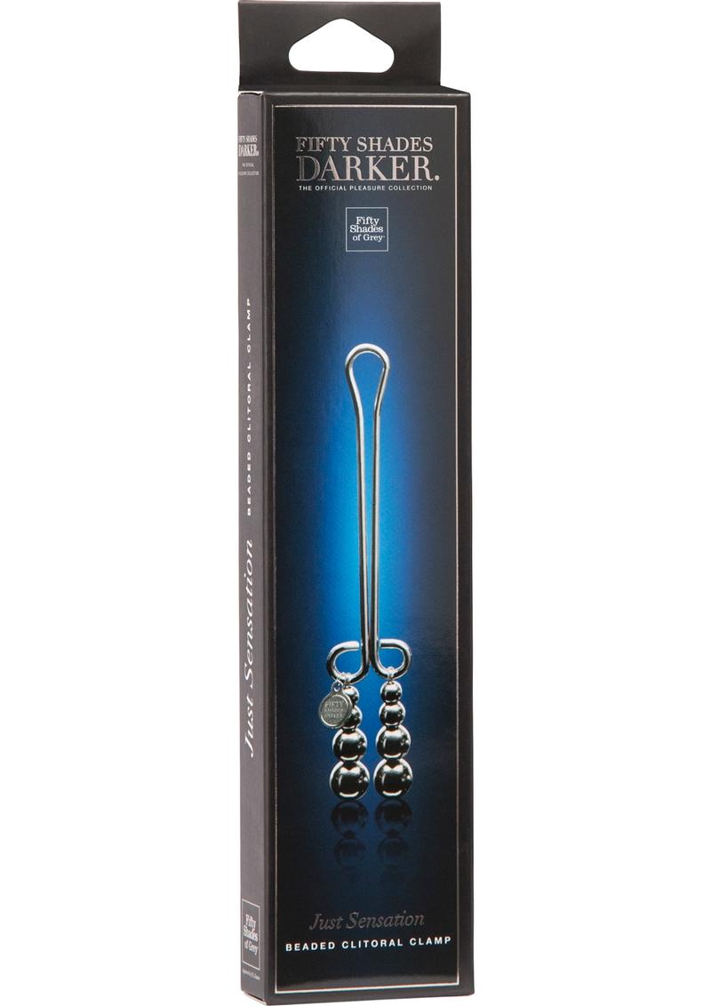 Fifty Shades Darker Just Sensation Beaded Clitoral Clamp - Metal/Silver