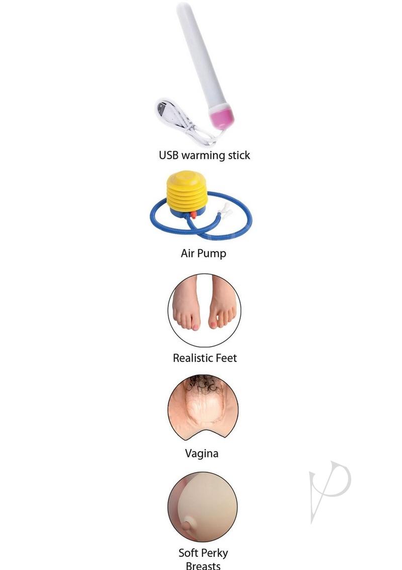 Fuck Friends Tiffany Inflatable Love Doll with Vibrating Vagina Waterproof - Vanilla