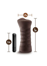 Hot Chocolate Brianna Vibrating Masturbator with Bullet - Pussy - Chocolate