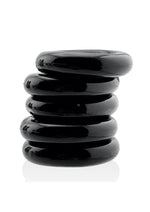Hunkyjunk Jacker 5 Stack Super-Strong Cockrings - Black - 5 Pack