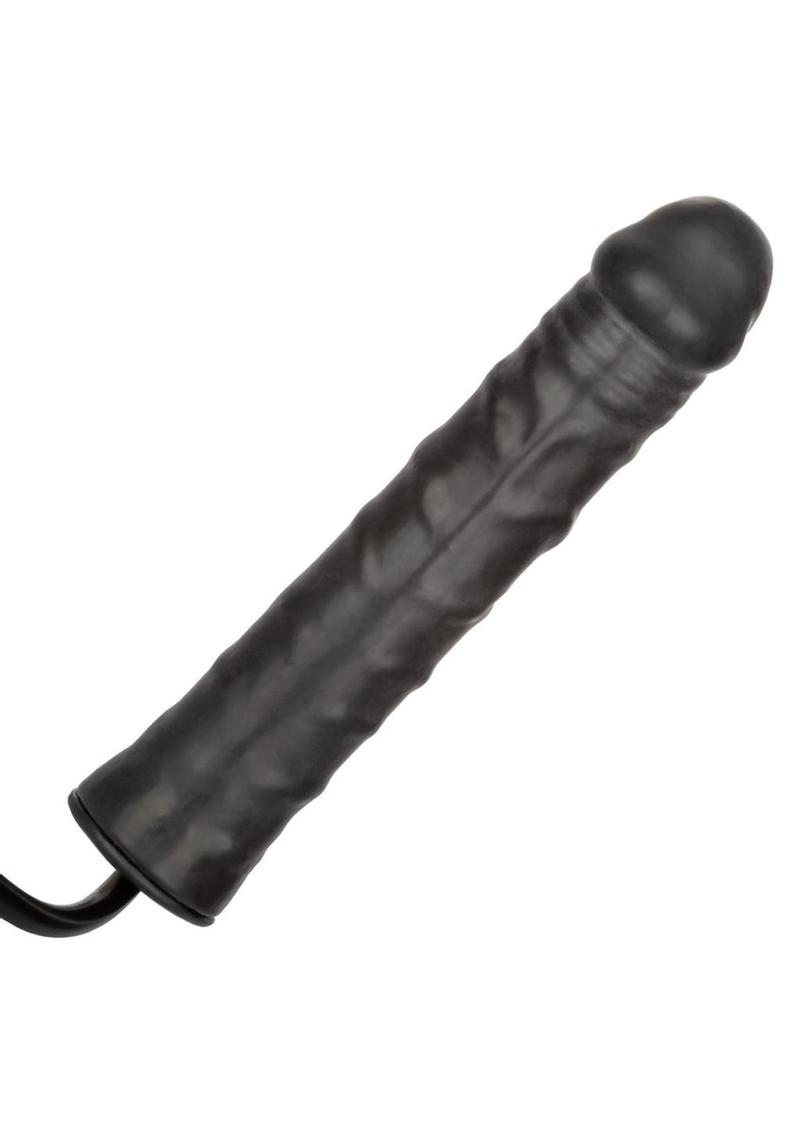 Inflatable Stud Dildo - Black - 9.5in