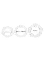 Island Rings Cock Rings - Clear - 3 Piece Set