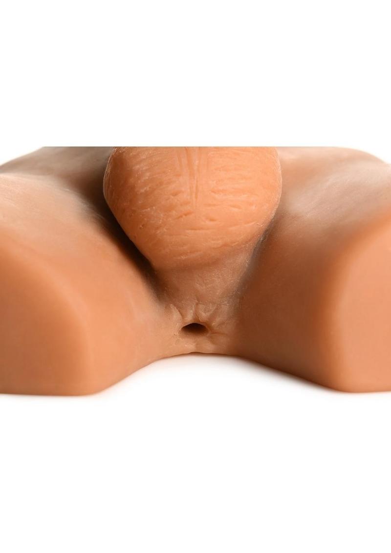 Jock Ass Masturbator with Poseable Dildo - Vanilla