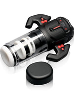 Jock Turbo Spin Thrusting and Rotating Rechargeable Masturbator - Black/Clear