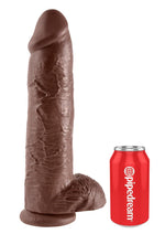 King Cock Dildo with Balls - Chocolate - 12in