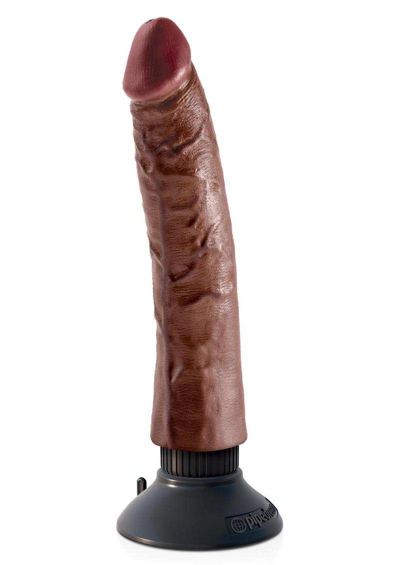 King Cock Vibrating Dildo - Chocolate - 7in