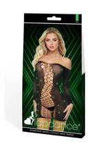 Lapdance Lingerie Diamond Mesh Cutout Minidress - Os - Glow In The Dark