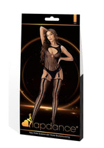 Lapdance Lingerie Keyhole Suspender Hose Bodystocking - Os - Black