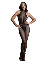 Le Desir Fishnet and Lace Bodystocking - Black - One Size