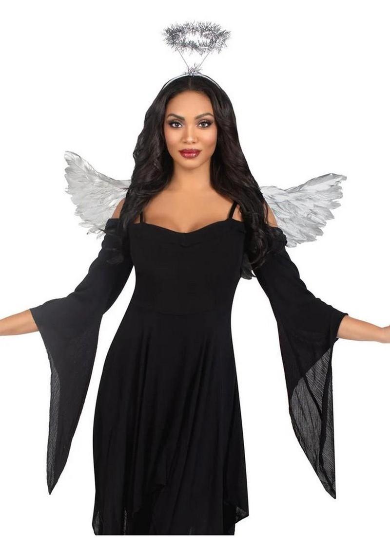 Leg Avenue Metallic Angel Wings and Tinsel Halo Headband