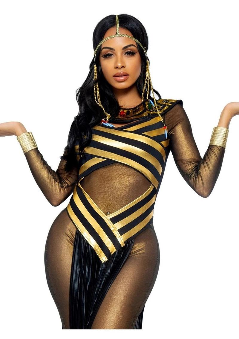 Leg Avenue Nile Queen Catsuit Dress with Jewel Collar Head
