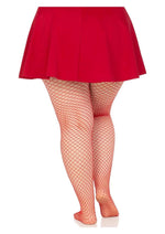 Leg Avenue Spandex Industrial Net Tights - 1x-2x - Red