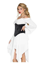 Leg Avenue Steel Boned Satin Waist Cincher with Full Busk Closer and Lace-Up Back