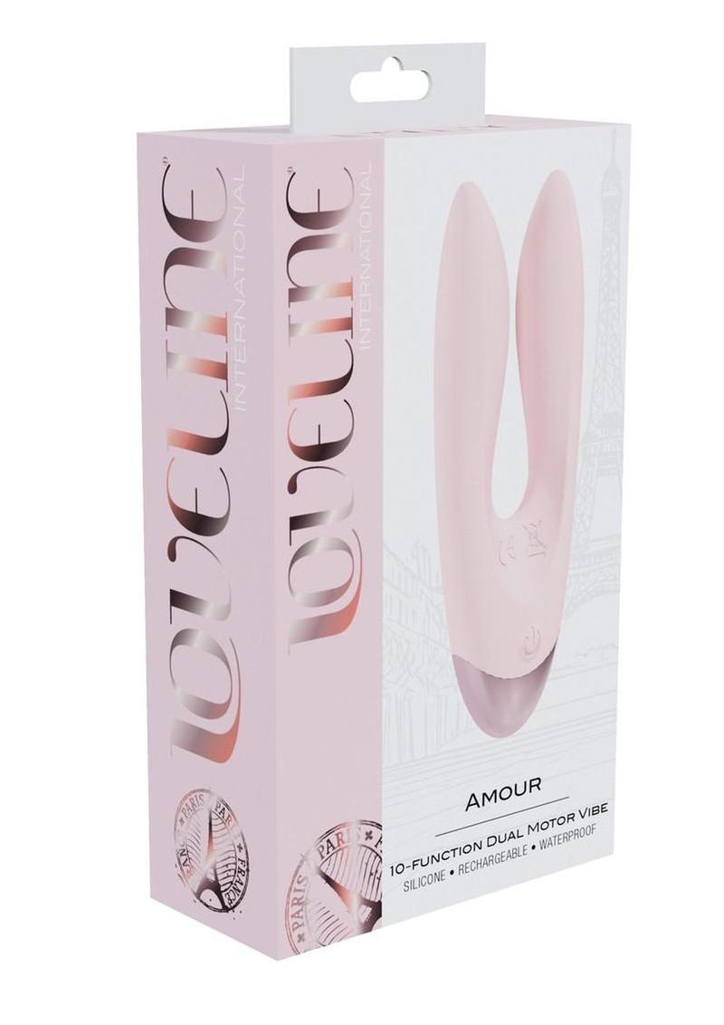 Loveline Amour 10 Function Dual Motor Silicone Rechargeable Vibrator - Pink