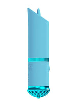 Loveline Luxe 10 Function Mini Lipstick Rechargeable Silicone Vibrator - Blue