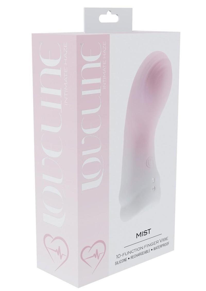 Loveline Mist 10 Function Rechargeable Silicone Finger Vibrator - Pink