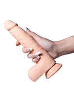 Luis App Controlled Real Thrusting Rechargeable Silicone Dildo with Clit Licker