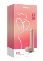 Luis App Controlled Real Thrusting Rechargeable Silicone Dildo with Clit Licker - Caramel - 8.5in